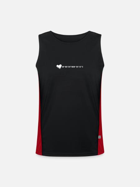 Karlsruhe Herz Koordinaten - Funktionelles Kontrast-Tank Top für Männer  - Schwarz/Rot