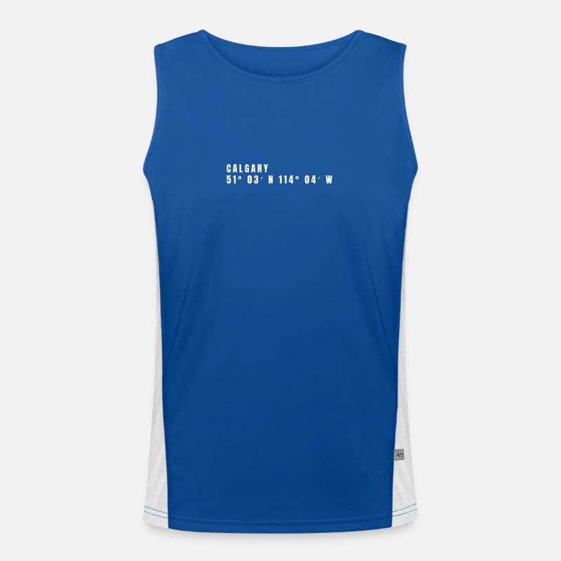 Calgary, Canada Coordinates Men's Functional Contrast Tank Top 