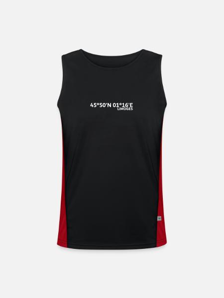 Limoges coordinates - Men's Functional Contrast Tank Top  - black/red