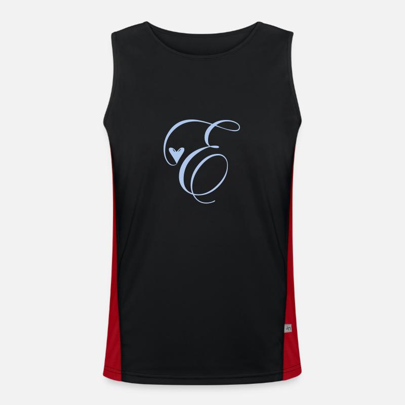 Monogram E Heart Vine - Men's Functional Contrast Tank Top  - black/red