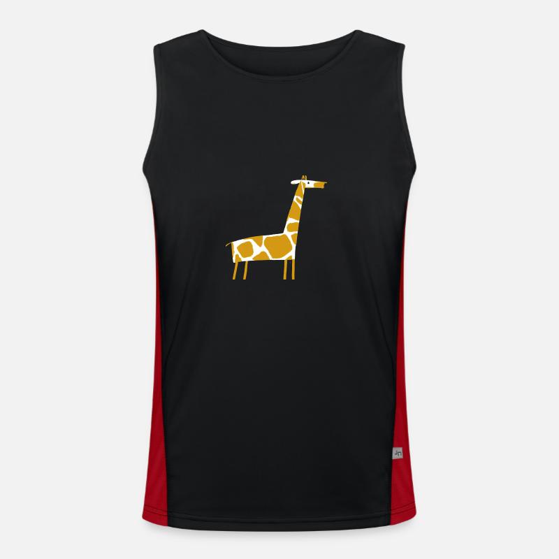 Giraffe illustration Men's Functional Contrast Tank Top 