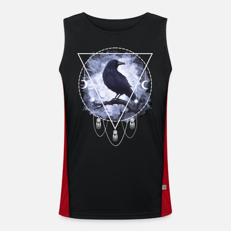 Rabe Krähe Gothic Funktionelles Kontrast-Tank Top für Männer 
