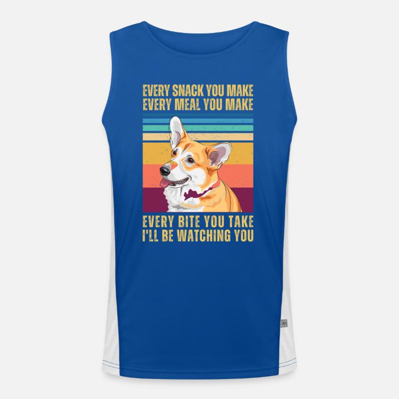 CORGI BEOBACHTEN Funktionelles Kontrast-Tank Top für Männer 