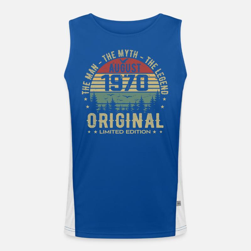Legende seit August 1970 1970 Geburtstagsgeschenk Funktionelles Kontrast-Tank Top für Männer 