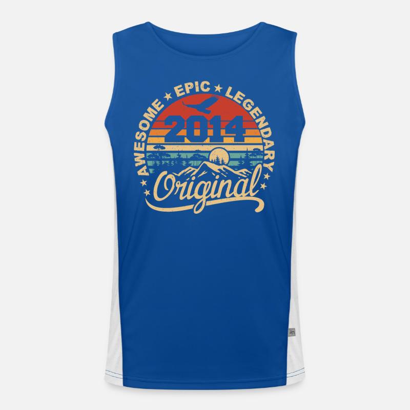 Original 2014 Retro 2014 Geburtstagsgeschenk Funktionelles Kontrast-Tank Top für Männer 
