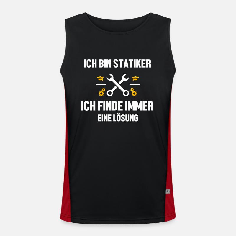 Statiker lustiger Spruch Funktionelles Kontrast-Tank Top für Männer 