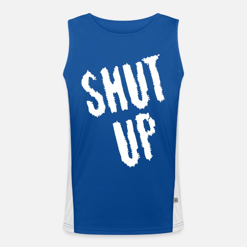 Sei still! (weiß) Funktionelles Kontrast-Tank Top für Männer 