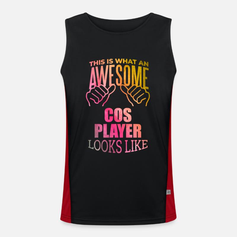 Cosplayer - Men's Functional Contrast Tank Top  - black/red