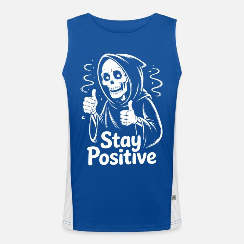 Skeleton Stay Positive Men's Functional Contrast Tank Top 