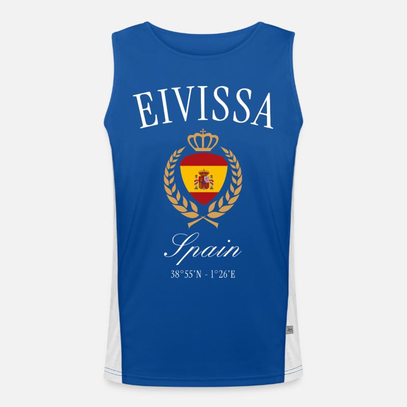 Ibiza-Stadt (Eivissa) Spanien – Reise Souvenir Funktionelles Kontrast-Tank Top für Männer 