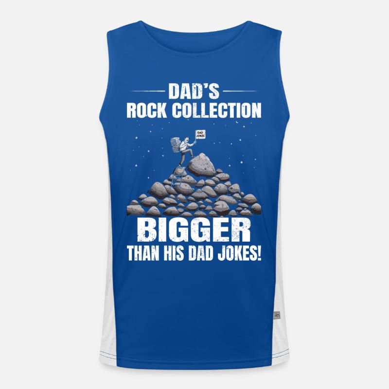 Rock Collecting Dad Jokes Climbing Geologist Men's Functional Contrast Tank Top 