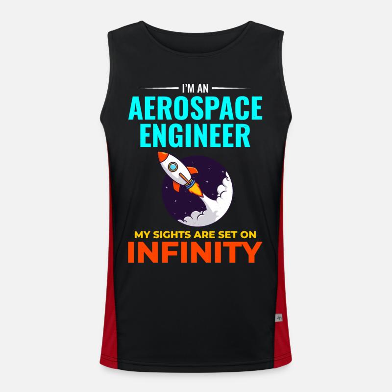 Aerospace Engineer Astronautical Rocket Scientist Men's Functional Contrast Tank Top 