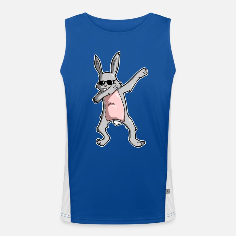 Dabbing Easter Bunny - Osterhasen Dab! Funktionelles Kontrast-Tank Top für Männer 