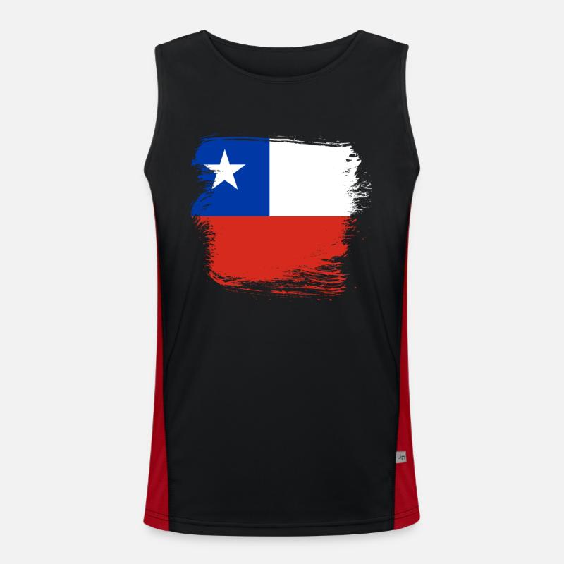 Chile flag Men's Functional Contrast Tank Top 