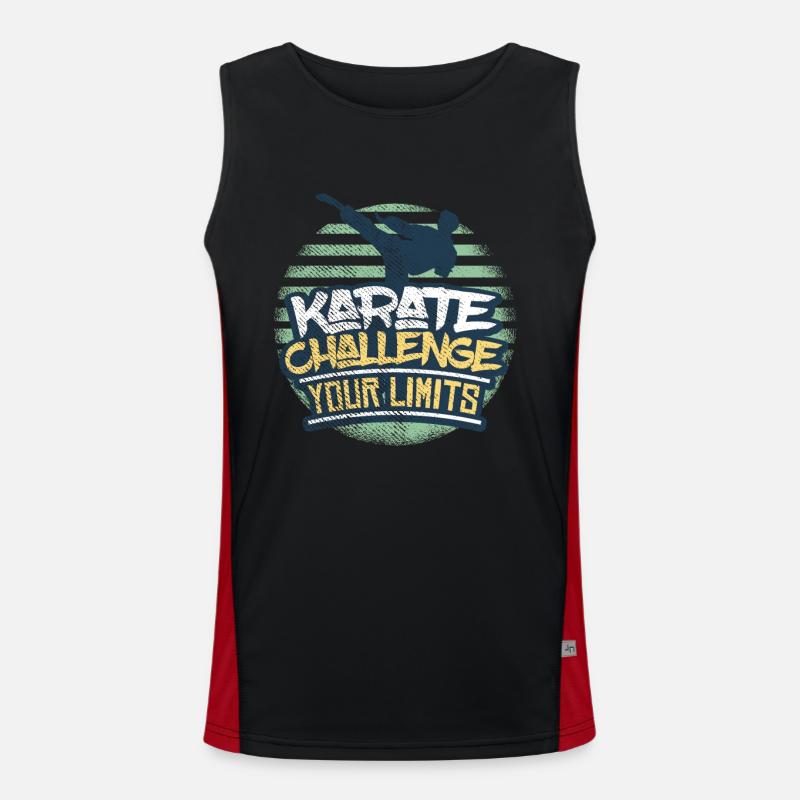 karate - Men's Functional Contrast Tank Top  - black/red
