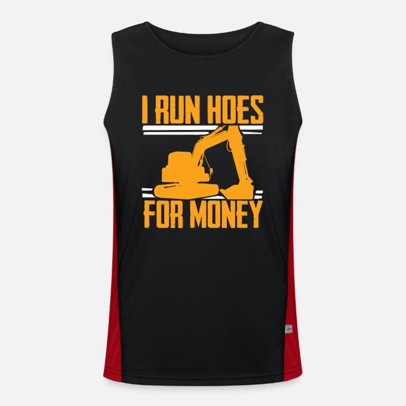 Excavator dredging Men's Functional Contrast Tank Top 