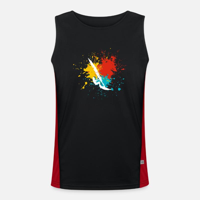 Windsurfing windsurfer - Men's Functional Contrast Tank Top - black/red