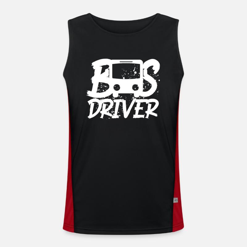 Bus driver bus - Men's Functional Contrast Tank Top  - black/red