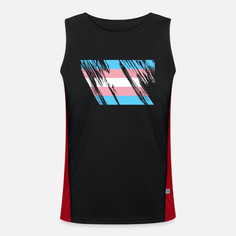 Trans LGBT Flag Men's Functional Contrast Tank Top 