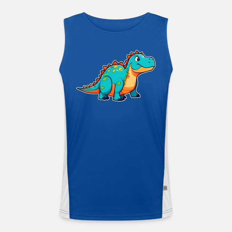 Cute Comic Dinosaur Men's Functional Contrast Tank Top 