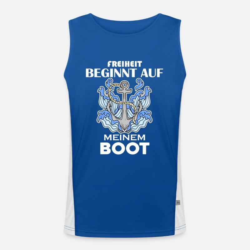 Boote Motorboot Kapitän Boot Seefahrt Geschenk Funktionelles Kontrast-Tank Top für Männer 