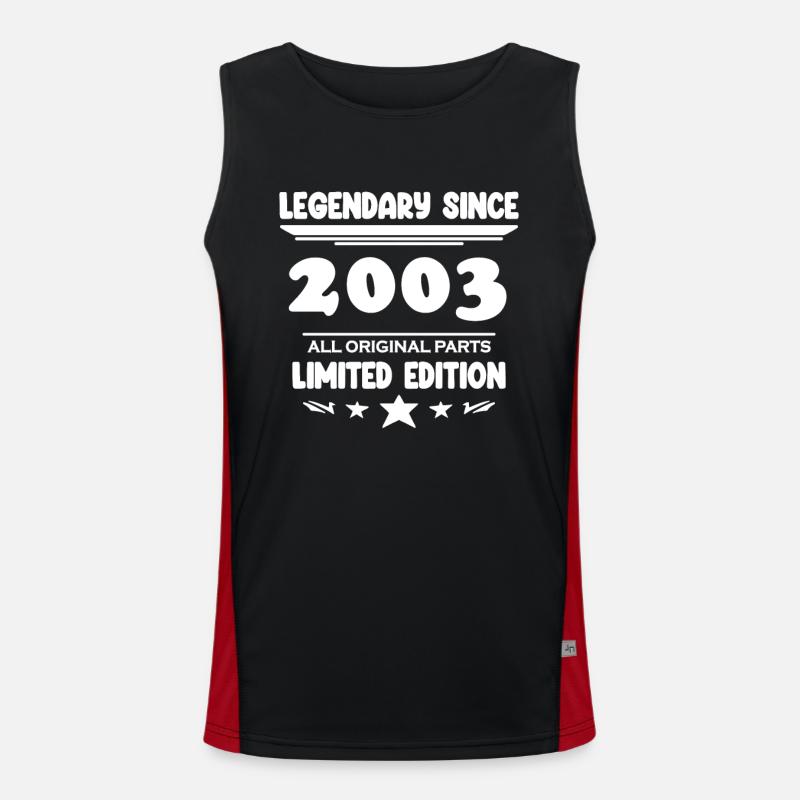 2003 - Born 2003 - Men's Functional Contrast Tank Top  - black/red