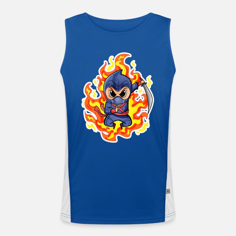 Ninja Fire Red Men's Functional Contrast Tank Top 