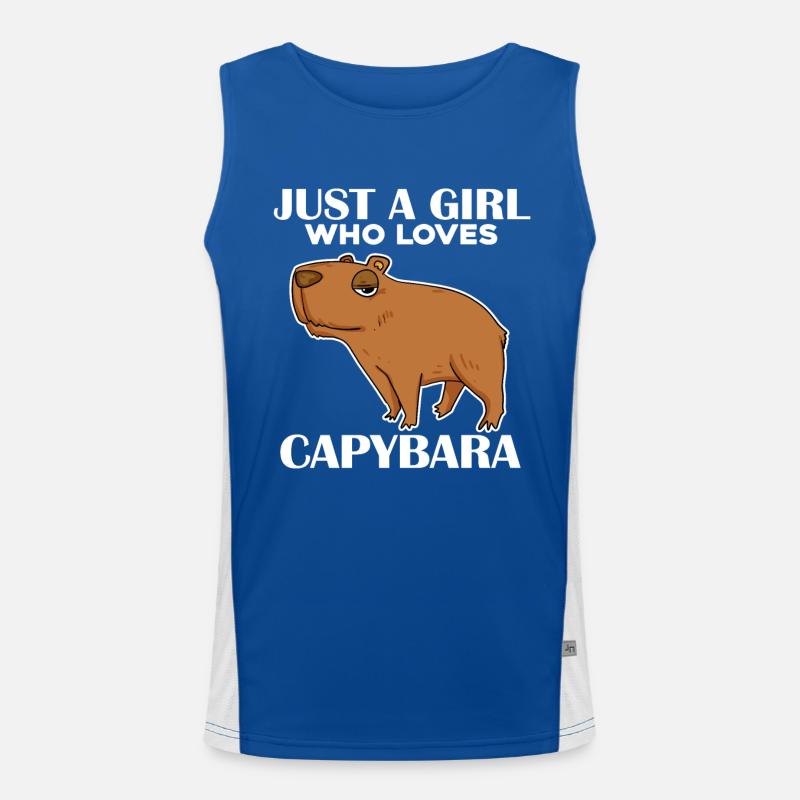 Capybara Mädchen Spruch Funktionelles Kontrast-Tank Top für Männer 