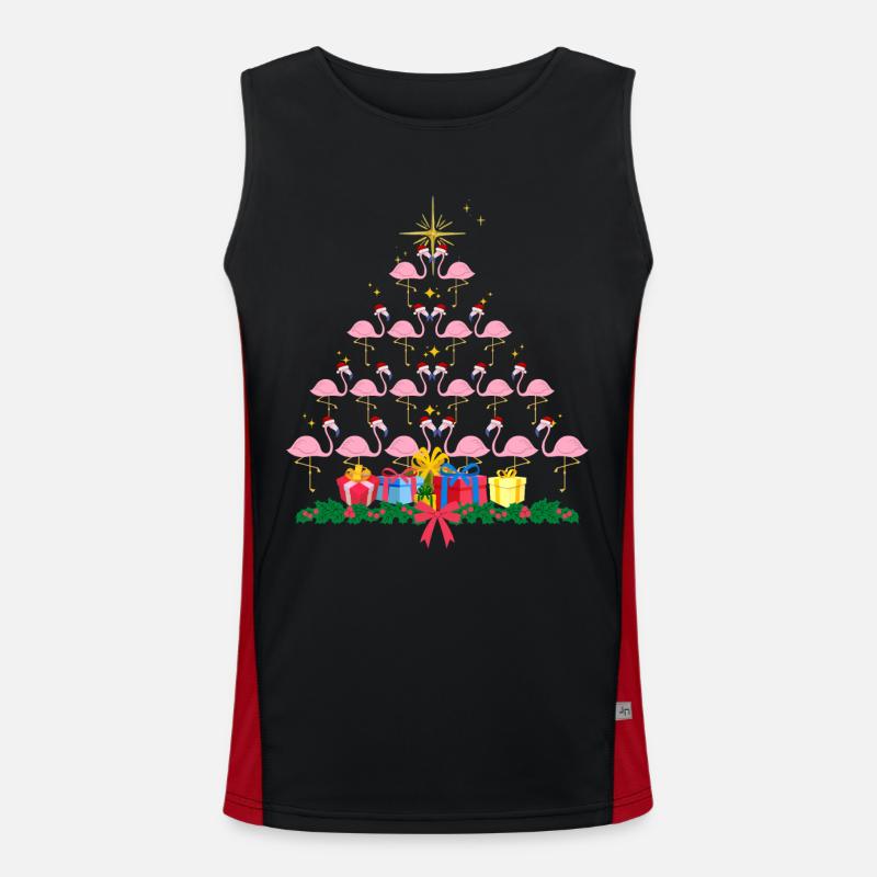 Flamingo-Weihnachten. Weihnachtsgeschenk Funktionelles Kontrast-Tank Top für Männer 