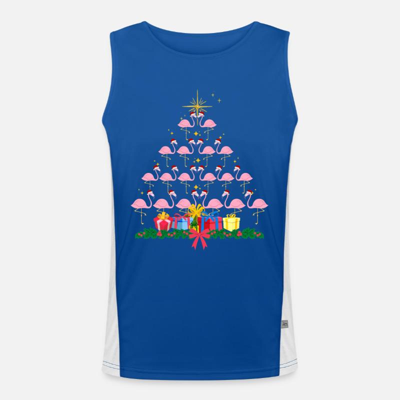 Flamingo-Weihnachten. Weihnachtsgeschenk Funktionelles Kontrast-Tank Top für Männer 