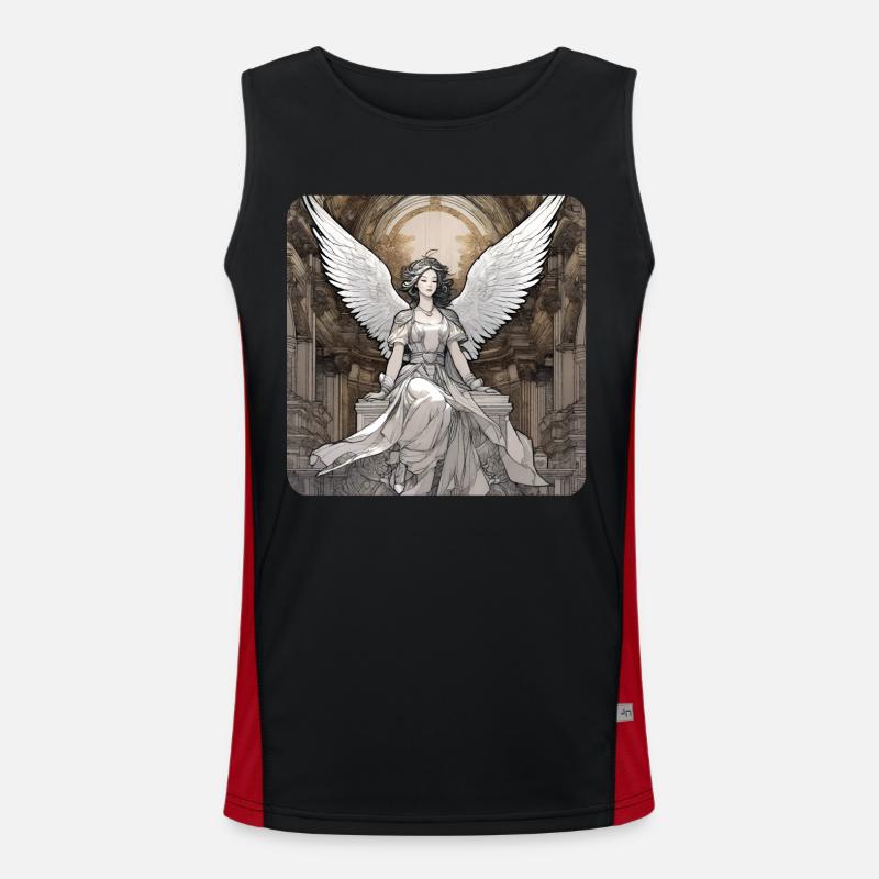 Cool Gothic Angel Men's Functional Contrast Tank Top 