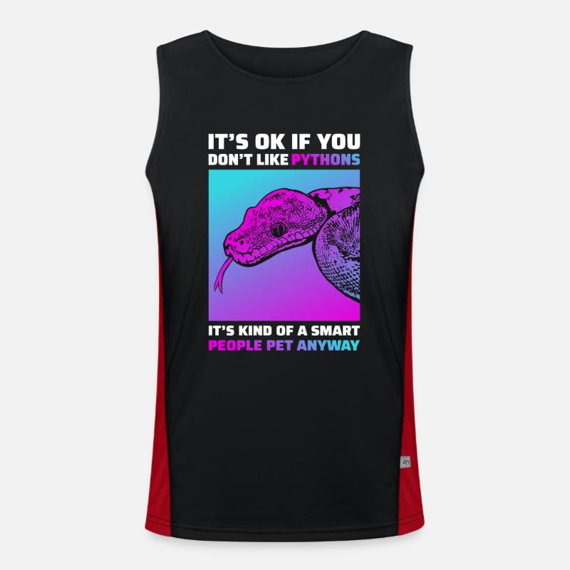 Lustiges Python Schlangen T-Shirt Reptil Geschenk Funktionelles Kontrast-Tank Top für Männer 