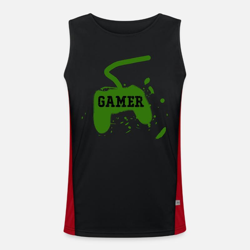 Gamer Game Console Men's Functional Contrast Tank Top 