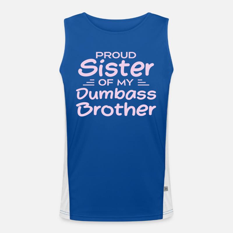 Stolze Schwester meines blöden Bruders Funktionelles Kontrast-Tank Top für Männer 