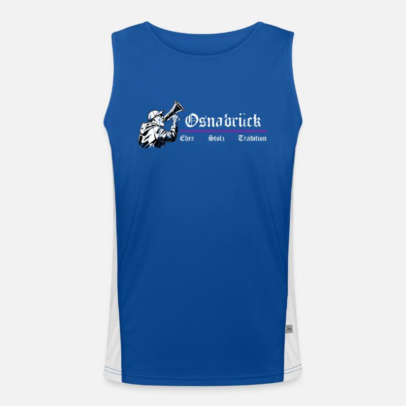 Osnabrück Ehre Stolz Tradition Funktionelles Kontrast-Tank Top für Männer 