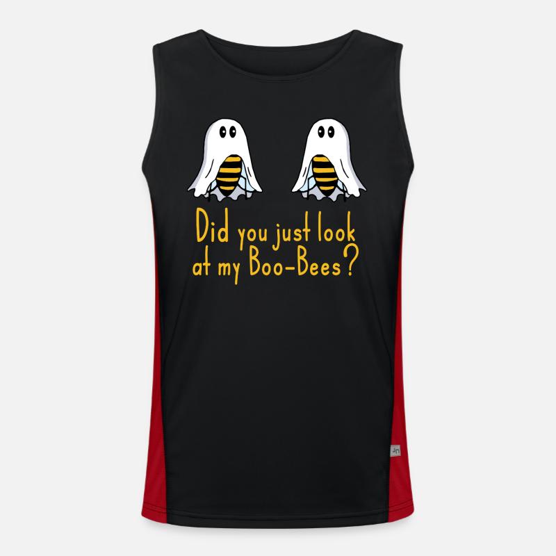 Boobees Boobs lustiger Spruch Funktionelles Kontrast-Tank Top für Männer 
