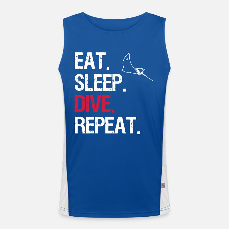 Eat Sleep Dive Repeat - Adlerrochen Funktionelles Kontrast-Tank Top für Männer 