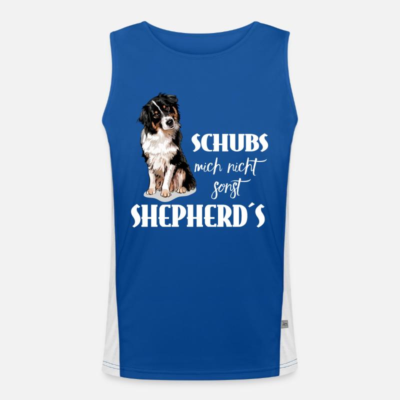 AUSTRALIAN SHEPHERD - Schubs mich nicht Funktionelles Kontrast-Tank Top für Männer 