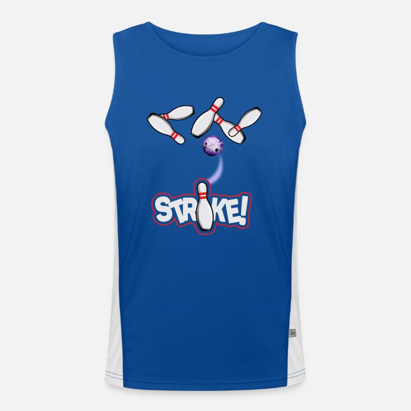 Bowling Strike Funktionelles Kontrast-Tank Top für Männer 
