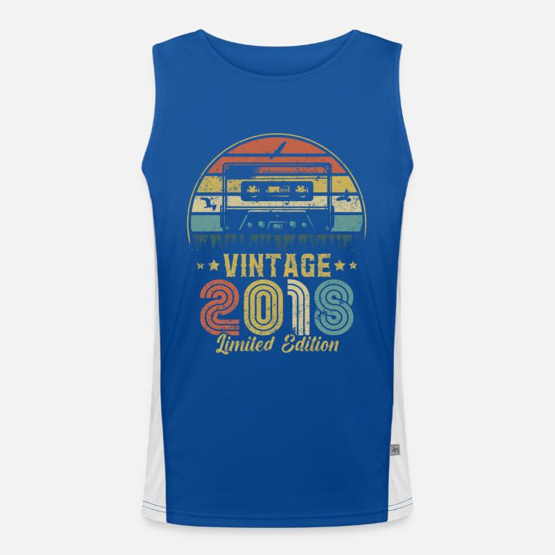 Vintage-Kassette 2018 Funktionelles Kontrast-Tank Top für Männer 