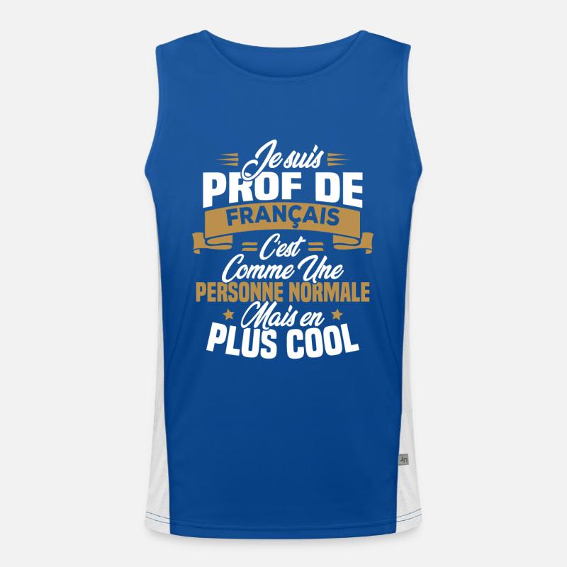 Ich bin Französischlehrer Funktionelles Kontrast-Tank Top für Männer 