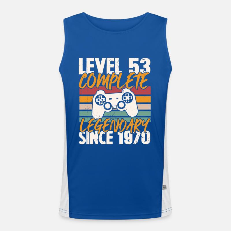 Birthday Gift, Level 53 Complete 1970 Men's Functional Contrast Tank Top 