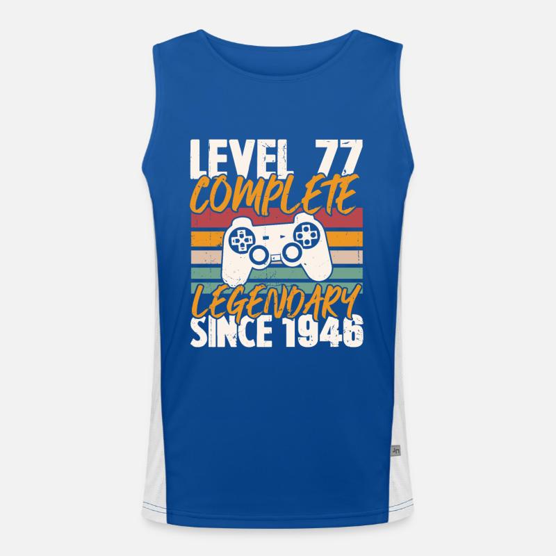 Geburtstagsgeschenk, Level 77 Complete 1946 Funktionelles Kontrast-Tank Top für Männer 