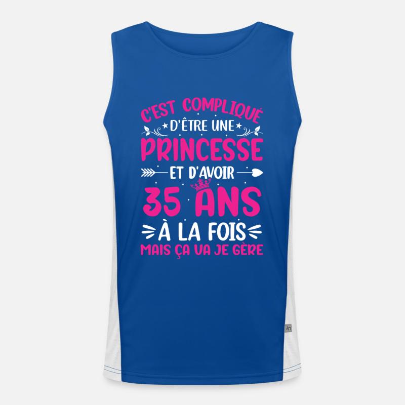 Une princesse et d'avoir 35 ans Débardeur respirant contrasté Homme 