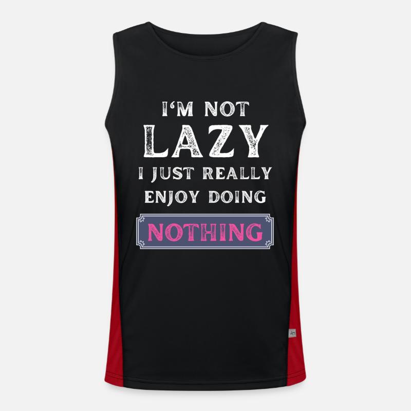 I'm Not Lazy I Just Really Enjoy Doing Nothing Men's Functional Contrast Tank Top 
