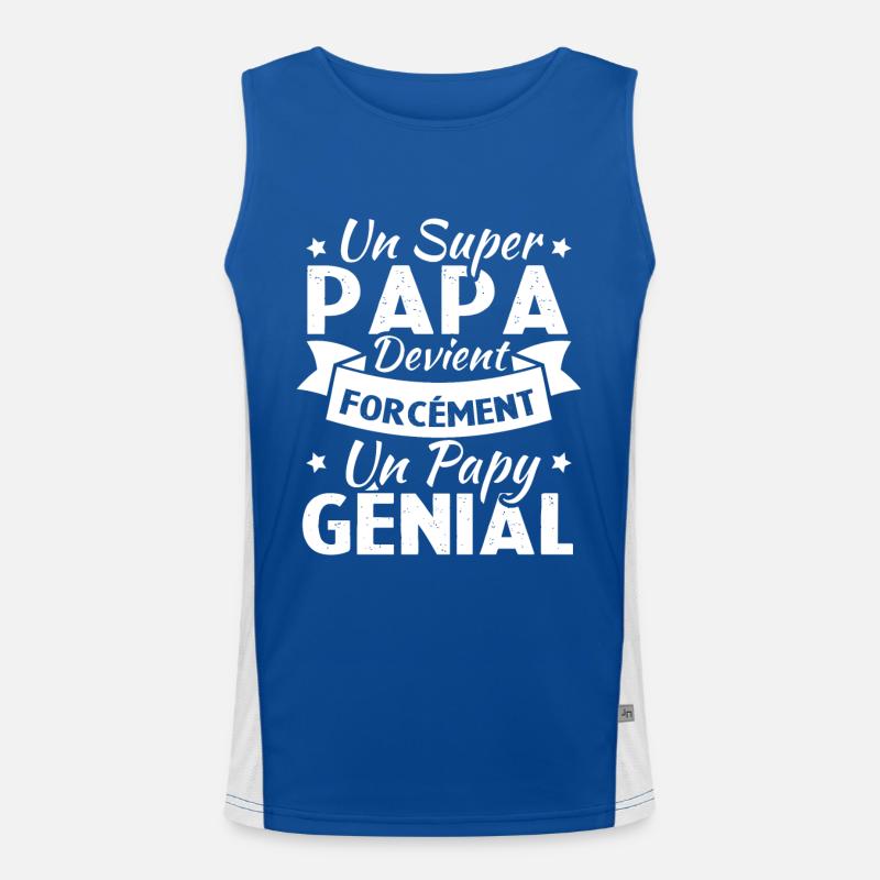 Un super papa devient forcément un papy génial Débardeur respirant contrasté Homme 
