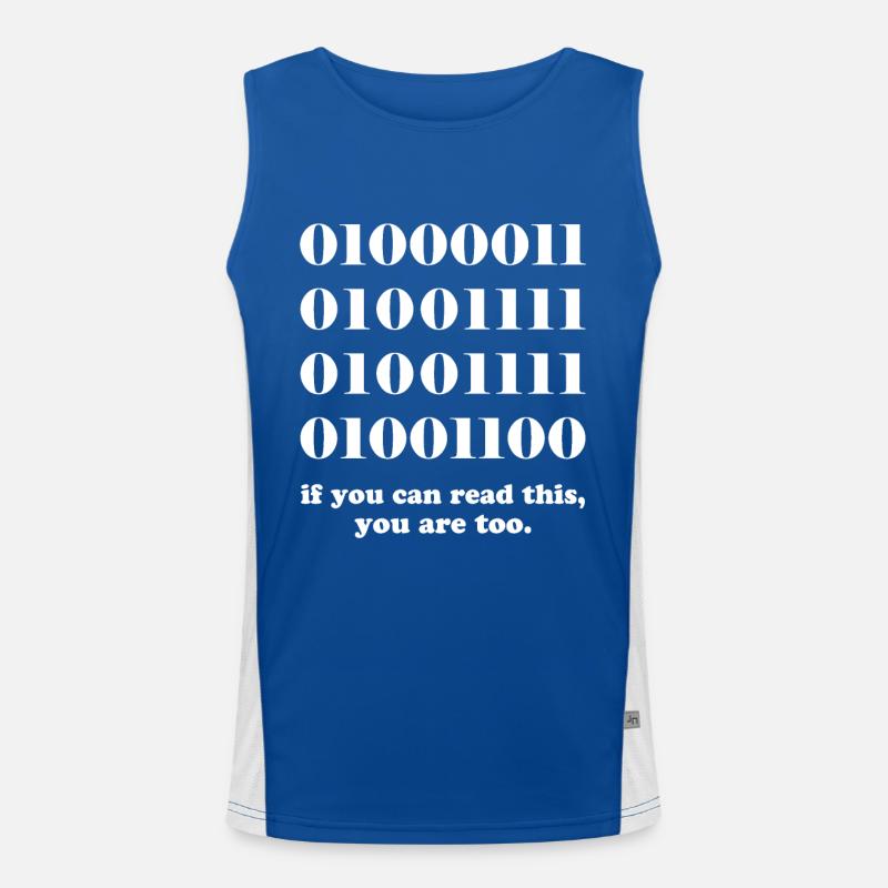 Geschenk für Computer-Binärcode-Entwickler Funktionelles Kontrast-Tank Top für Männer 