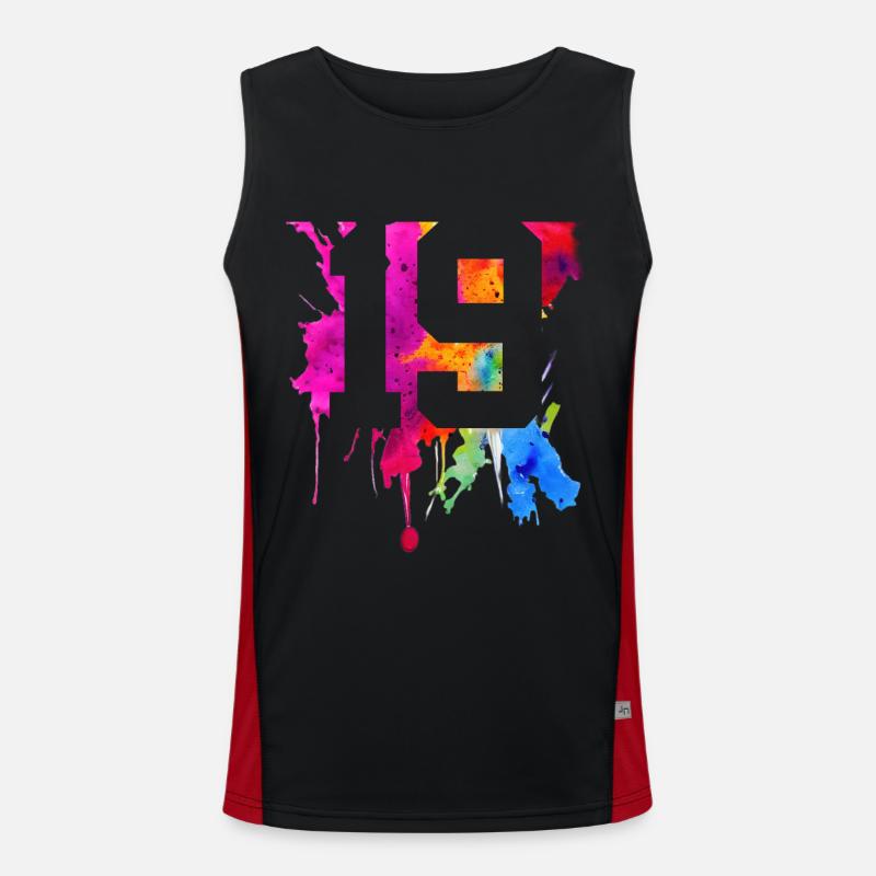 19 YEARS 19TH BIRTHDAY Men's Functional Contrast Tank Top 