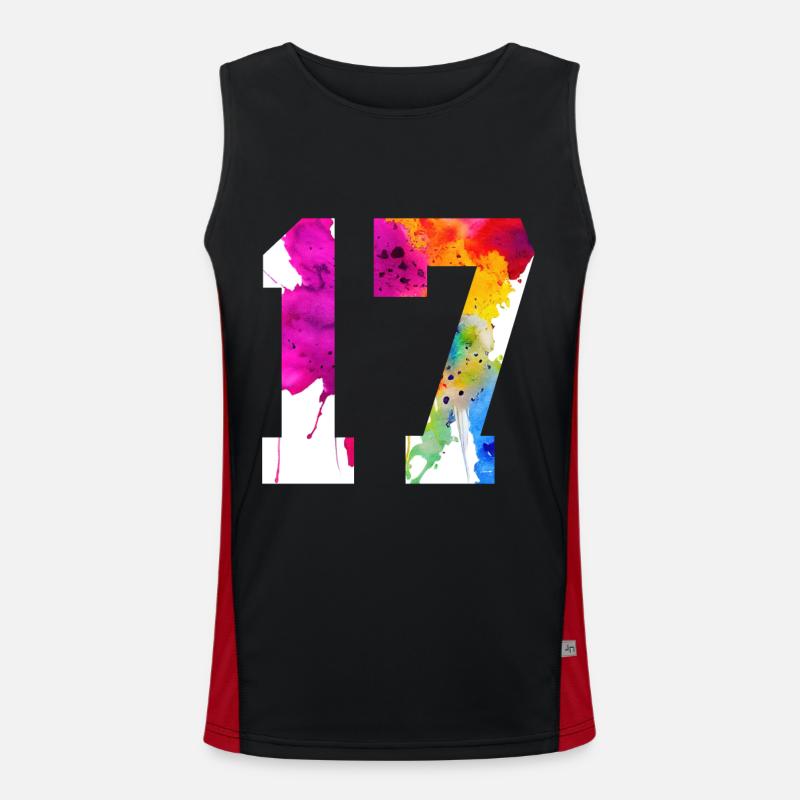NUMMER 17 JAHRE ALT 17. GEBURTSTAG Funktionelles Kontrast-Tank Top für Männer 