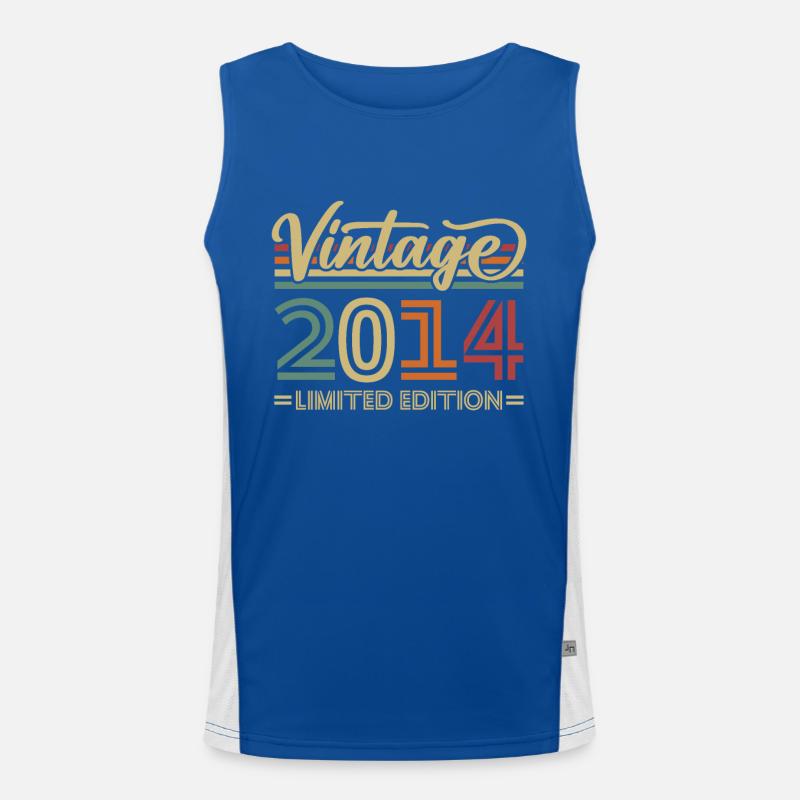 Vintage 2014 Retro Birthday Gift Men's Functional Contrast Tank Top 